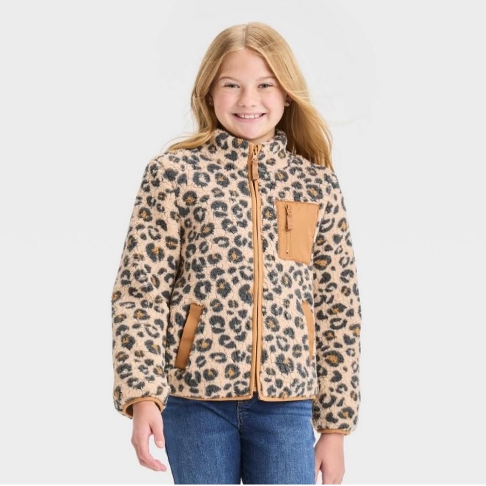 Cat & Jack Kids Animal Print Puffer Jacket-small 6-7‎